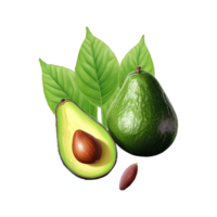 AI generated Avocado fruit isolated on transparent background png