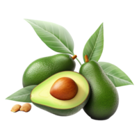 AI generated Avocado fruit isolated on transparent background png