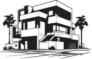 moderno villa diseño marco de referencia emblemático estructura en vector icono villa estructura diseño contemporáneo edificio en vector logo