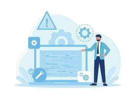 website programming management concept flat illustration vector