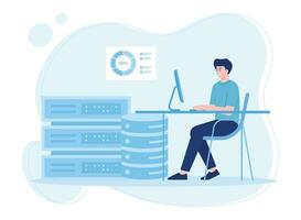 bigdata storage capacity analysis concept flat illustration vector