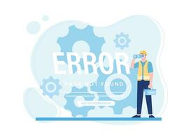 management page not found error 404 concept flat illustration vector