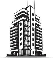 horizonte maravilla multifloral ciudad edificio vector icono metropolitano esencia multipiso paisaje urbano vector logo diseño