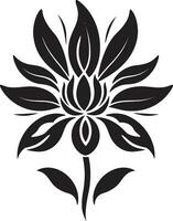 Elegant Botanical Sketch Simple Hand Drawn Icon Graceful Vector Bloom Minimalist Black Design