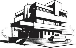 doble nivel visionario bosquejo idea para dúplex casa vector icono simetría Plano dúplex casa diseño en vector logo concepto