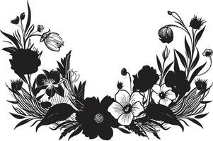 Unique Botanical Sketch Iconic Vector Emblem Sophisticated Hand Drawn Pattern Black Vector