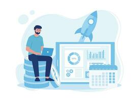 stock business startup entrepreneur concept flat illustration vector