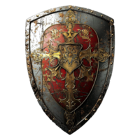 AI generated Knight shield isolated on transparent background png