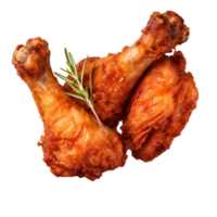 AI generated Fried chicken leg pieces png isolated on transparent background