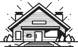 Heavyset Habitat Icon Thick House Design Vector Logo Stalwart Living Crest Bold House Outline Vector Icon