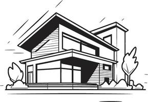 Mighty Living Symbol Bold House Sketch in Vector Format Thick Outline Dwelling Icon House Sketch in Logo Design