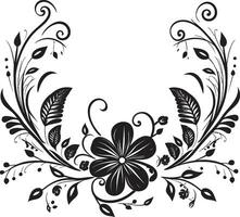 Whimsical Inked Flora Moody Black Iconic Chronicles Artistic Noir Gardenia Dreams Intricate Vector Sketches