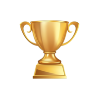 AI generated 3D cartoon trophy isolated on transparent background png