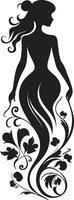resumen flora fusión negro artístico cara emblema elegante floral fusión negro vector mujer emblema