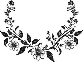 Ethereal Noir Petals Moody Hand Drawn Floral Vectors Monochrome Floral Elegance Noir Emblematic Sketches