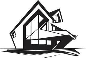 Architectural Innovation House Idea Vector Emblem Modern Dwelling Vision Architecture Design Vector Icon