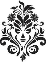 Heritage Petals Decorative Ethnic Floral Emblem Tradition in Blossom Ethnic Floral Icon Design vector