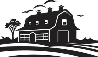 Pastoral Homestead Symbol Farmers Farmhouse Vector Logo Harvest Oasis Residence Farmhouse Vector Icon Design