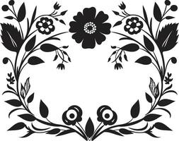 Elegant Patterns Black Floral Vector Logo Flower Tessellation Geometric Emblem in Black