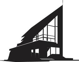 Modernity Etched Conceptual House Sketch Vector Icon Avant Garde Domicile Bold House Sketch Emblem in Vector Design