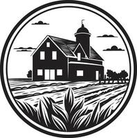 Agrarian Homestead Emblem Farmhouse Design Vector Icon Rustic Farm Abode Mark Farmers House Vector Logo
