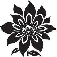 Clean Artistic Whirl Simple Black Emblem Whimsical Handcrafted Bloom Vector Icon Design