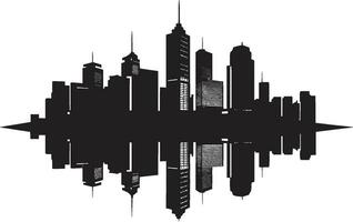 Cityscape Essence Multifloral Building Vector Logo Design Metropolis Towerlines Multifloor Cityscape Vector Icon
