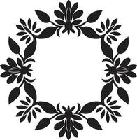 estructurado floraciones geométrico floral icono floral mosaico negro vector logo en losas