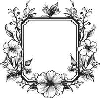 medianoche ramo de flores un inquietantemente hermosa floral emblema. tinta besado pétalos un negro y blanco danza de naturalezas belleza. vector