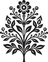 Folkloric Essence Decorative Ethnic Floral Vector Native Elegance Ethnic Floral Emblem Icon