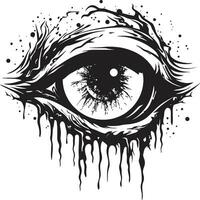 Haunted Undead Look Vector Scary Eye Emblem Nightmarish Stare Black Zombie Eye Design