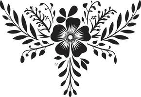 Black Elegance Geometric Floral Icon Design Abstract Petal Array Vector Tile Emblem