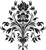 Artistic Noir Whirlwind Handcrafted Logo Icon Sleek Botanical Etchings Black Vector Design