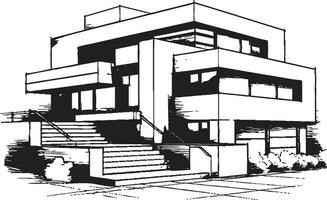 doble residencia Plano bosquejo idea para dúplex vector logo par casa bosquejo dúplex diseño vector icono concepto