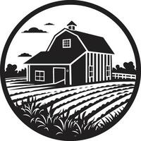 Countryside Dwelling Impression Farmhouse Vector Emblem Harvest Homestead Icon Farmers House Design in Vector