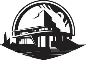 Innovative Dwelling Impression Futuristic House Vector Logo Avant Garde Residence Symbol Futuristic House Vector Icon