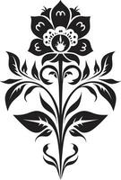 folklore en floración étnico floral símbolo diseño hecho a mano patrimonio decorativo étnico floral vector