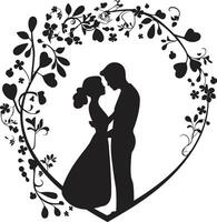 Crafted Connection Decorative Frame for the Couple Enigmatic Elegance Bride and Groom Portrait Frame vector