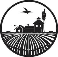 Rural Dwelling Impression Farmhouse Design in Vector Icon Harvest Haven Symbol Farmers House Vector Emblem