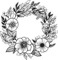 caprichoso floral arreglo vector Boda emblema moderno Boda ramo de flores negro floral icono diseño