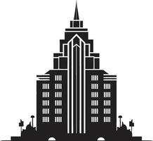 Urban Heights Symphony Multifloral Building Vector Logo Emblem Cityline Silhouettes Multifloor Building Design in Vector Icon