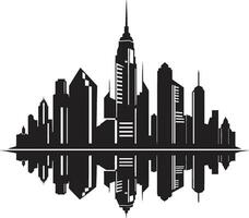 Metropolis Impressions Multifloor Cityscape Logo Design Skyline Dreamscape Multifloor Urban Vector Emblem