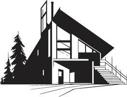 Simple Habitat Mark Minimal House Design in Vector Contemporary Dwelling Icon Minimal House Vector Emblem