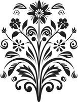 Traditional Flourish Decorative Ethnic Floral Vector Ethnic Bloom Floral Emblem Logo Icon