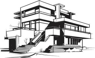 triple cenit icono de arquitectónico esplendor en vector Arte tri aguja serenidad emblema de residencial opulencia en vector diseño