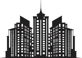 Skyline Visionary Multifloor Urban Building Vector Design City Vista Layers Multifloral Cityscape Vector Emblem Design