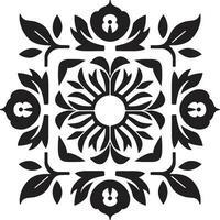 Structured Garden Vector Tile Design Floral Symmetry Geometric Emblem Icon