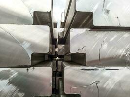 Aluminum ingots. Transportation of aluminum for export photo