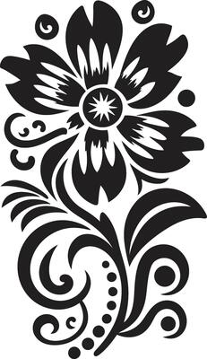 Traditional Artistry Ethnic Floral Icon Design Ethnic Elegance Decorative Floral Vector Symbol
