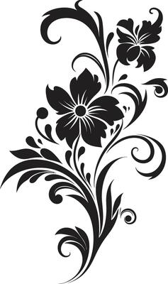 Handcrafted Noir Bouquet Iconic Vector Noir Floral Sketch Hand Drawn Icon